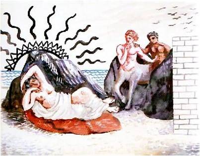 Ariana adormecida De Chirico, desenho cenográfico, 1931